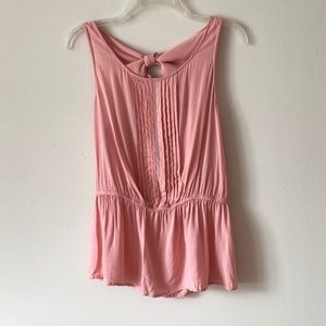 Anthropologie Vanessa Virginia Pink Pleated Top